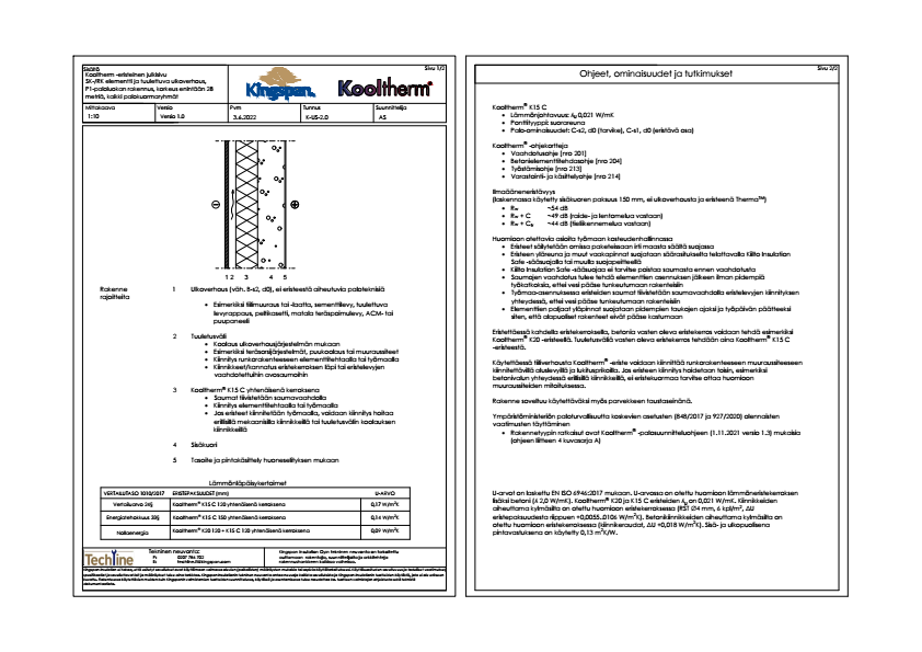 ProdLib  Kooltherm, SK-,RK-elementti, P1, max 28m