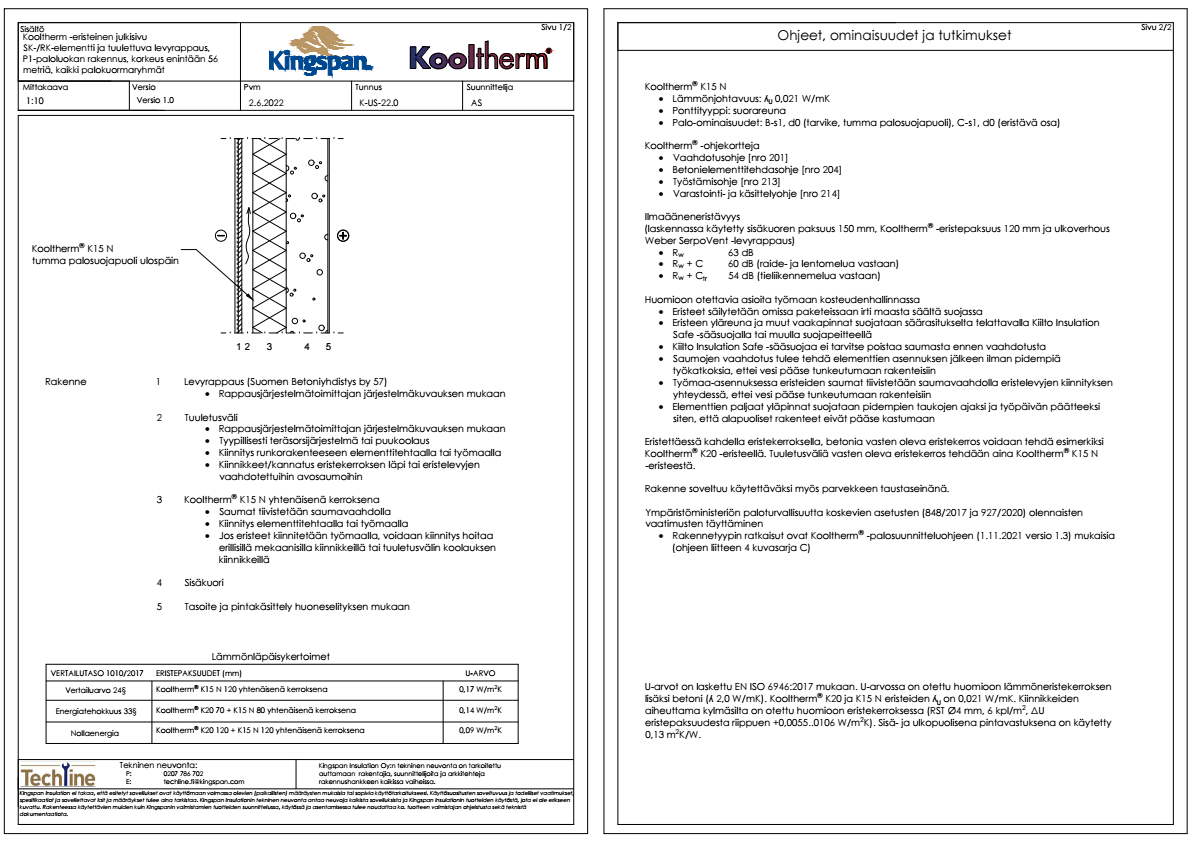 ProdLib  Kooltherm, SK-,RK-elementti ja levyrappaus, P1, max 56m