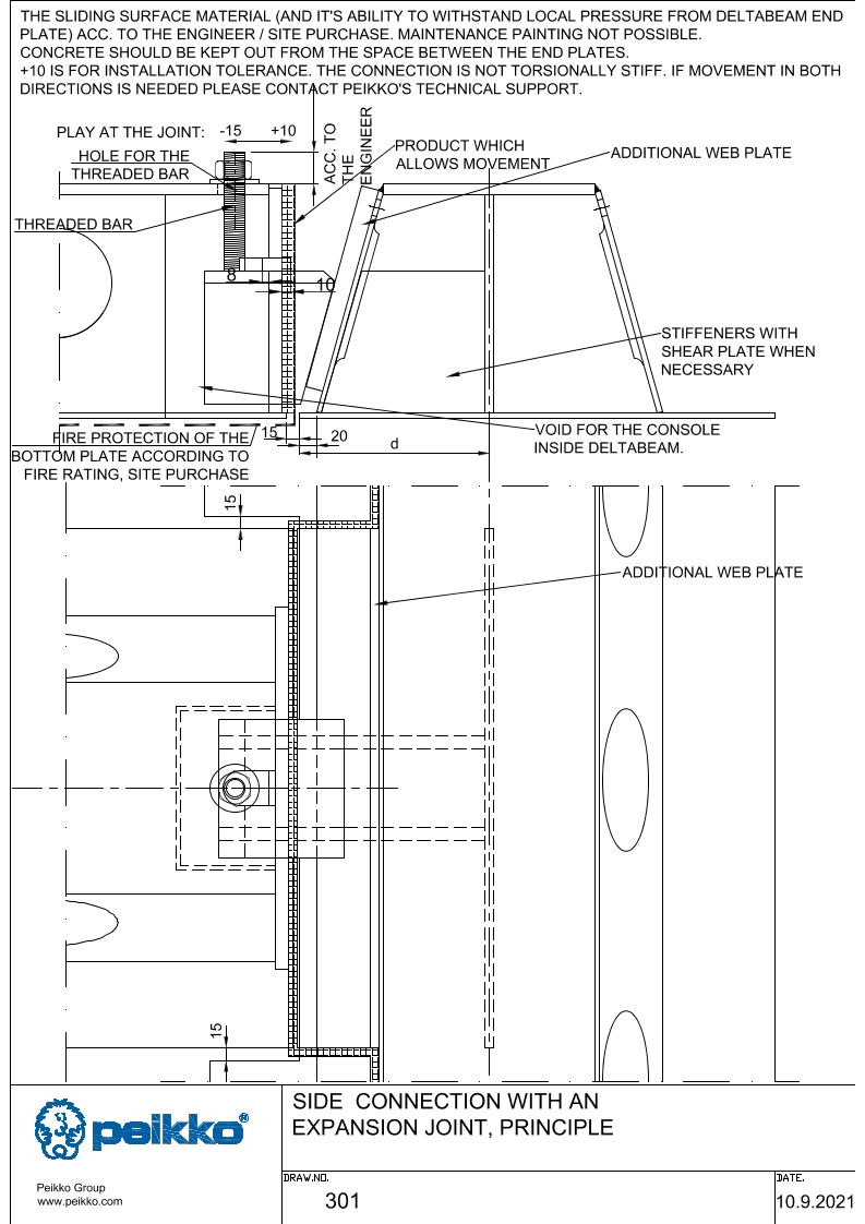 ProdLib  SIDE CONNECTION WITH AN EXPANSION JOINT, PRINCIPLE